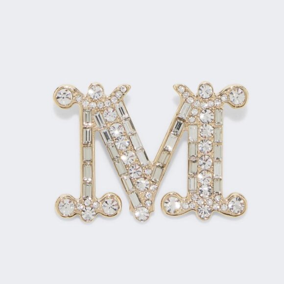 MAXMARA Crystal-adorned Monogram brooch - Picture 1 of 2